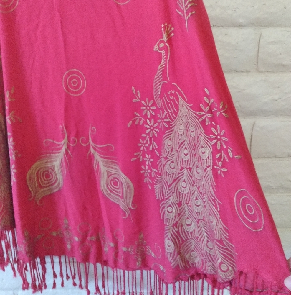NWOT Asha Fuchsia Sleeveless Fringe Trapeze Dress With Pockets - Picture 10 of 12